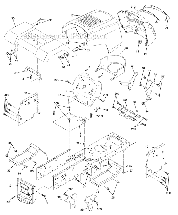 Weed Eater WE16542E Lawn Tractor Page B Diagram
